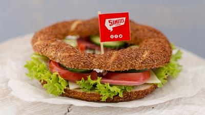 Cheddar and Salami Between Bagel