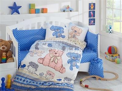 Tombik Blue - Baby Bed Linen Set (8698499125094)