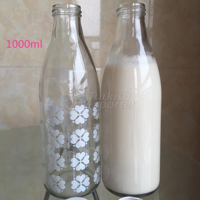 1000ml glass round milk bottle