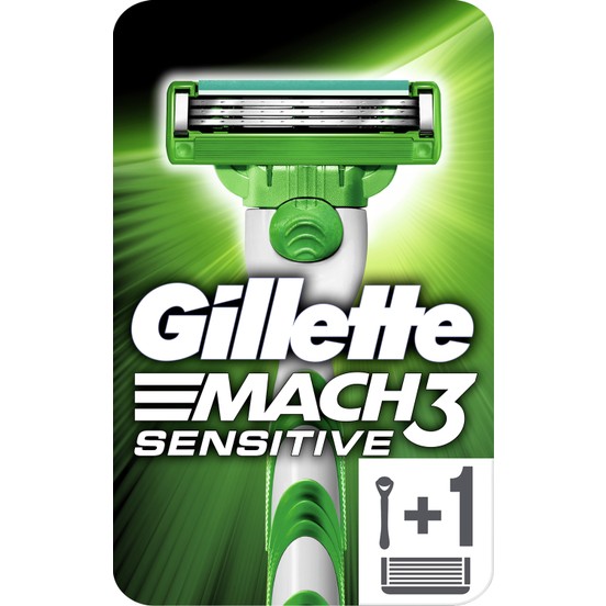 gillette mach3 sensitive 1 handle +1 refill 