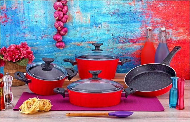 7 Pieces Eco Series Granite Coating Cookware Set