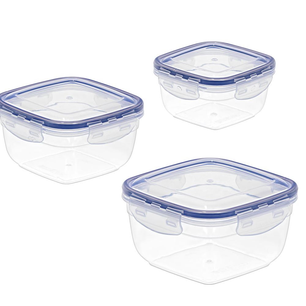 AIRTIGHT SQUARE FOOD CONTAINER SET OF 3