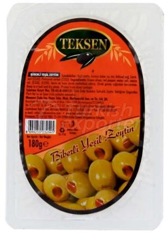 Red Pepper Stuffed Green Olives