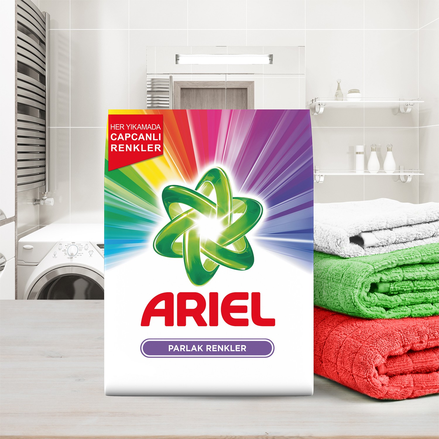 Ariel Aqua Detergente en Polvo Coloreado Especial 10 kg