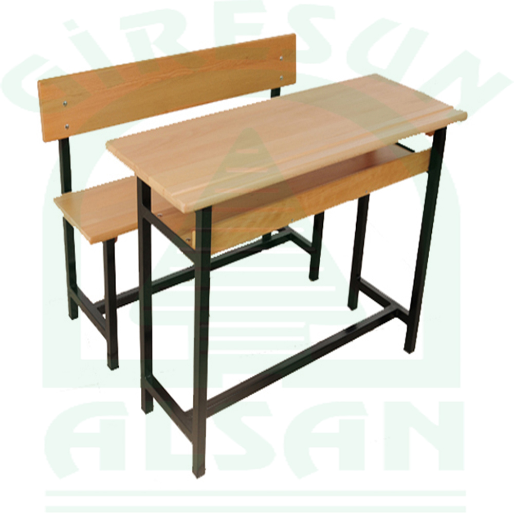 Double Classic Type Wooden School Desk