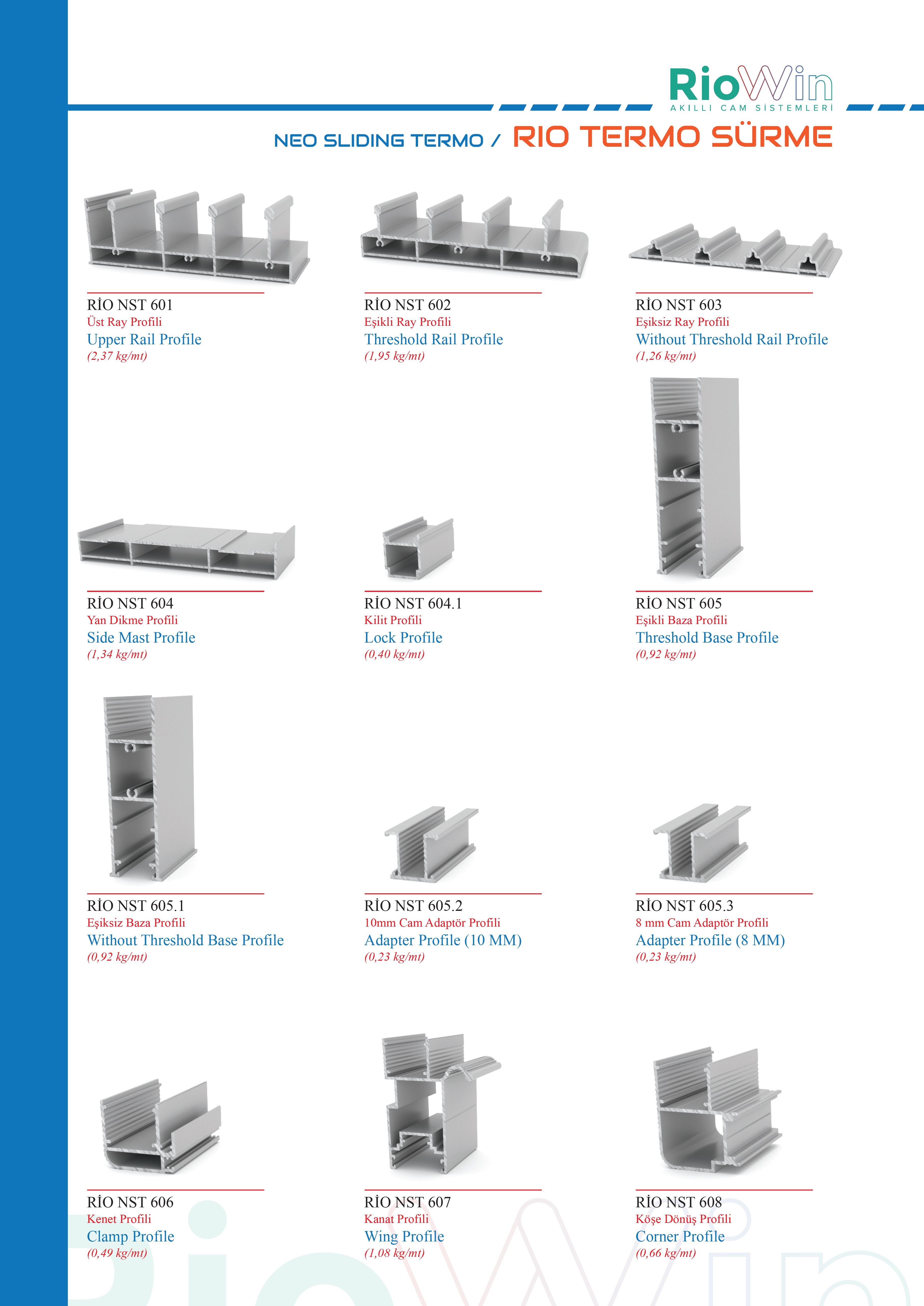 RIOWIN HEAT INSULATED SLIDING SYSTEM (8MM-10MM - DOUBLE GLASS)