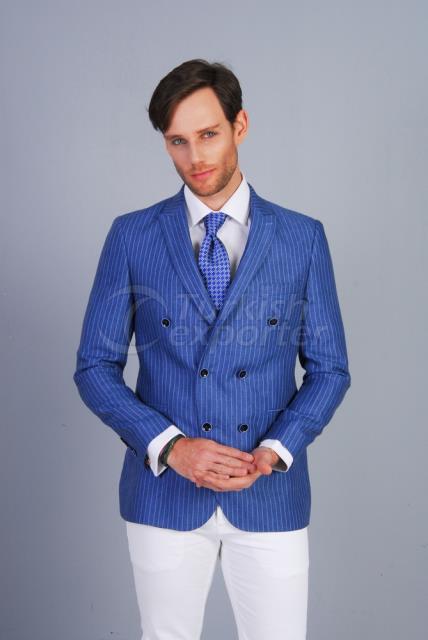 Blue Sports Striped Suit