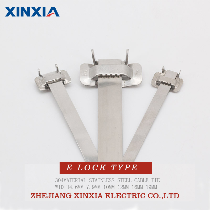 304 Naked Stainless Steel Cable Tie E Lock Type