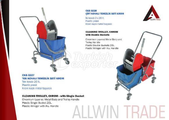 Cleaning Trolley with Buckets