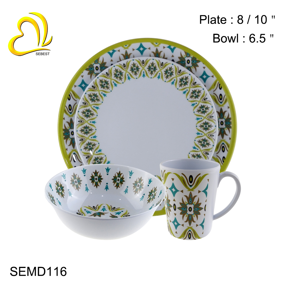 Picnic Dinner Set Gold Melamine Dinner Set