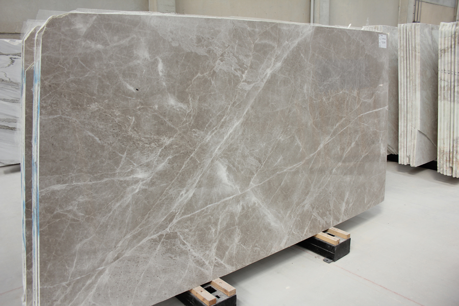 Light Cloudy Grey Marble Slab