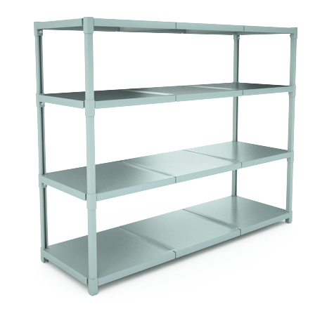 Metal shelving units