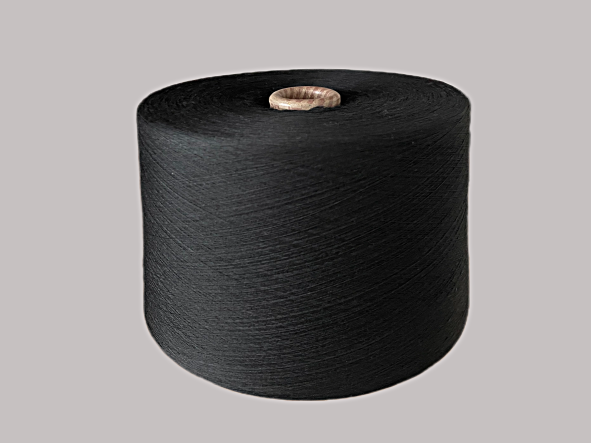 100% Polyester Ring Spun 30S/1 100% Black Yarn Waxing for knitting