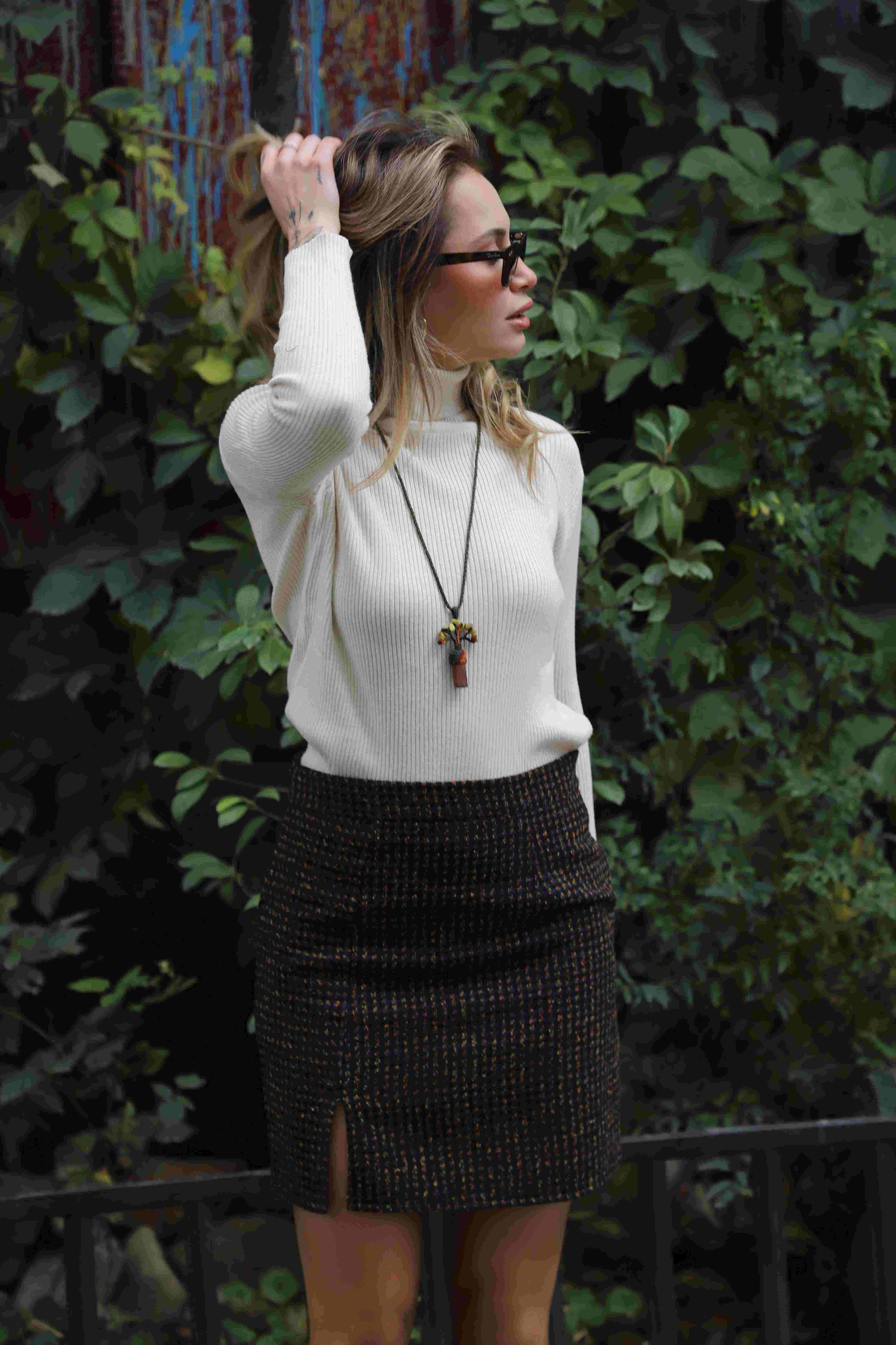 Slit Mini Skirt