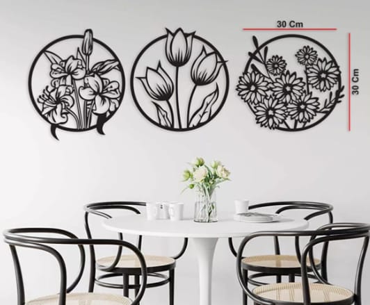 Laser cut sheet wall decoration items