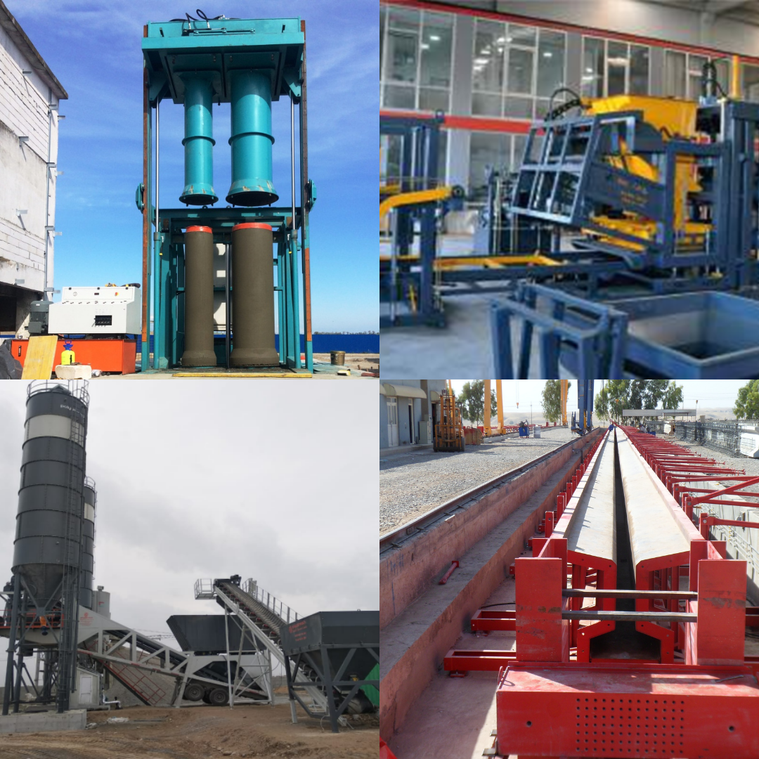 Machinery, Plants, Formworks For Manufacturing the Concrete Asphalt and Concrete Products.